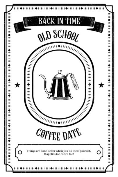 Vintage Poster Design Maker Featuring an Old Coffee Machine