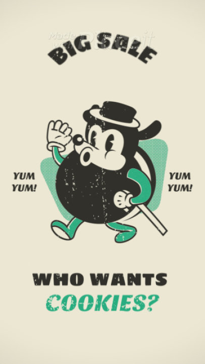 Cartoonish Instagram Story Video Template Featuring a Cookie Sale Promo 5192