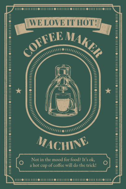 Poster Design Maker Featuring a Coffee Maker