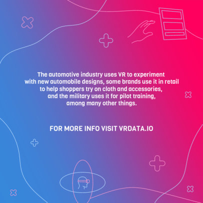 Instagram Post Template with a Text About VR Tech Applications in Different Industries