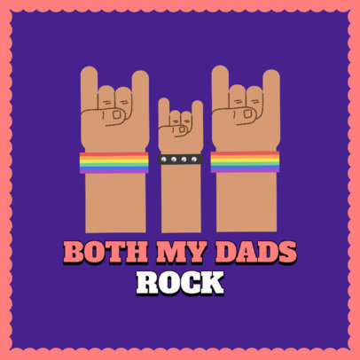 Father’s Day-Themed Instagram Post Template for a Family with Two Dads