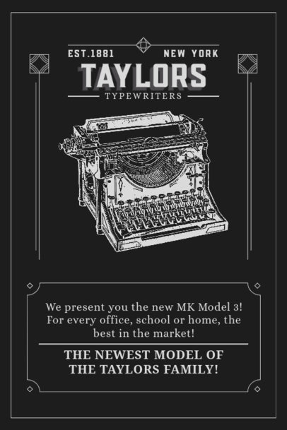 Vintage Poster Generator to Promote an Ad for Writers With a Typing Machine Illustration 