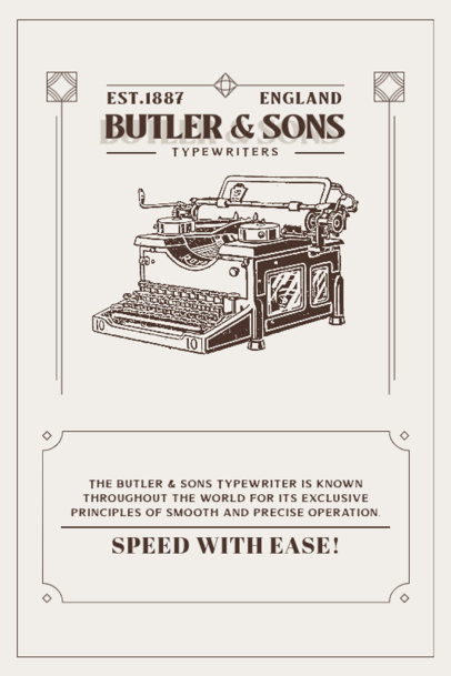 Antique-Themed Poster Maker Featuring a Classic and Aesthetic Typewriter Graphic 