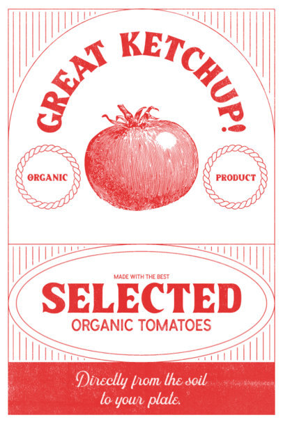 Antique Poster Generator to Advertise Organic Ketchup