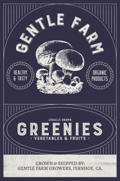 Poster Design Maker With an Antique Style Featuring Mushroom Graphics