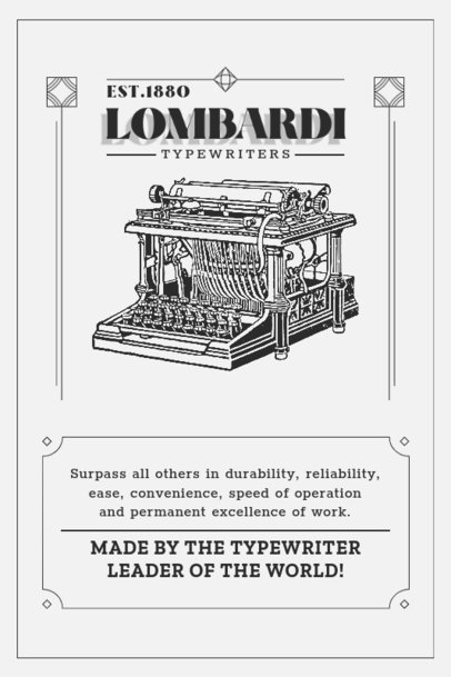 Poster Design Maker to Advertise an Antique Typewriter 