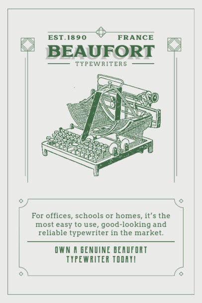 Art Printmaker Featuring an Ad for a Classic Typing Machine