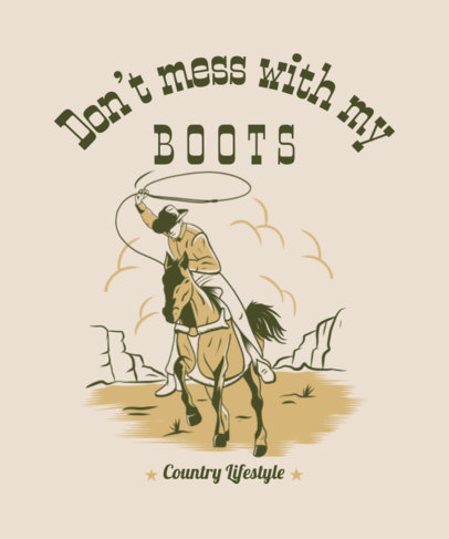 Western T-Shirt Design Creator Featuring an Illustrated Man Riding a Horse