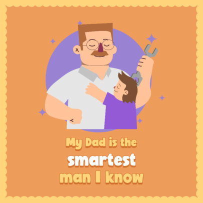 Illustrated Instagram Post Creator for Father’s Day Featuring a Proud Dad and His Kid