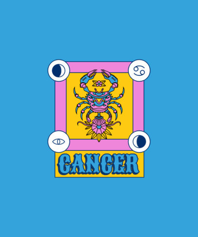 T-Shirt Design Generator with a Cancer Zodiac Sign Illustration