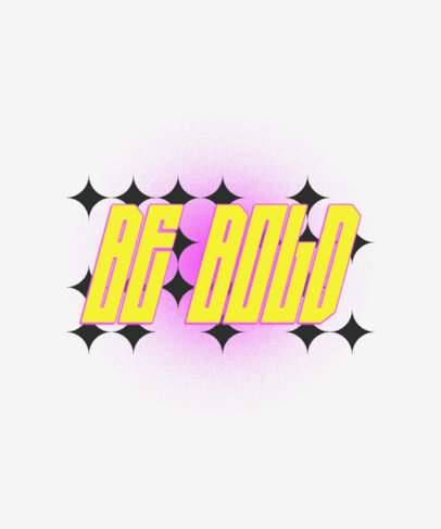 T-Shirt Design Template Featuring a Bold Typeface and a Gradient Background with Star Icons 5205a