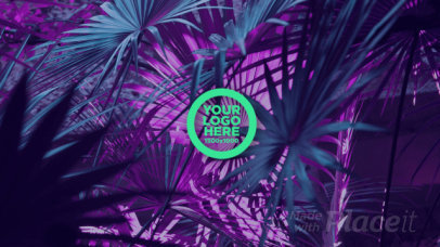 Glitchy Intro Video Maker Featuring an Animated Logo Placed Over Palm Background 4227-el1