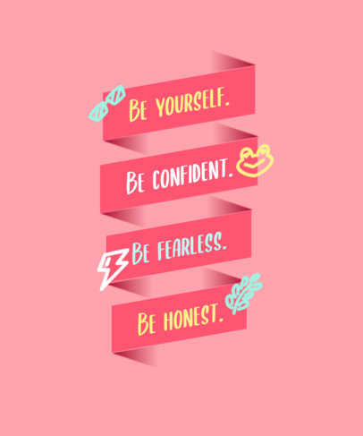 T-Shirt Design Template with an Inspiring Message and Cool Doodles 5206a