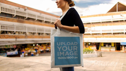 Girl Holding a Tote Bag Stop Motion While Spinning a13699