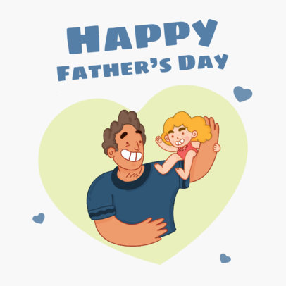 Instagram Post Generator For Father's Day Featuring a Dad and His Daughter 4706a