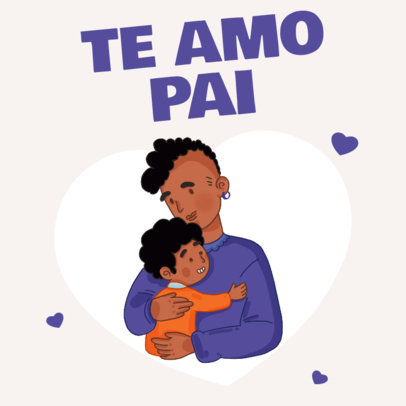 Father's Day Instagram Post Creator Featuring a Sweet Message for Dad