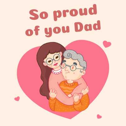 Sweet Instagram Post Maker Featuring an Illustration for Father's Day
