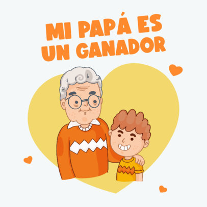 Instagram Post Template With a Message for Father's Day