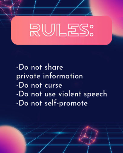 Twitch Info Panel Template for Gaming Channels Featuring a VR-Style Aesthetic 4725