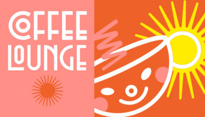 Front Business Card Maker Featuring a Cute Coffee Mug Clipart