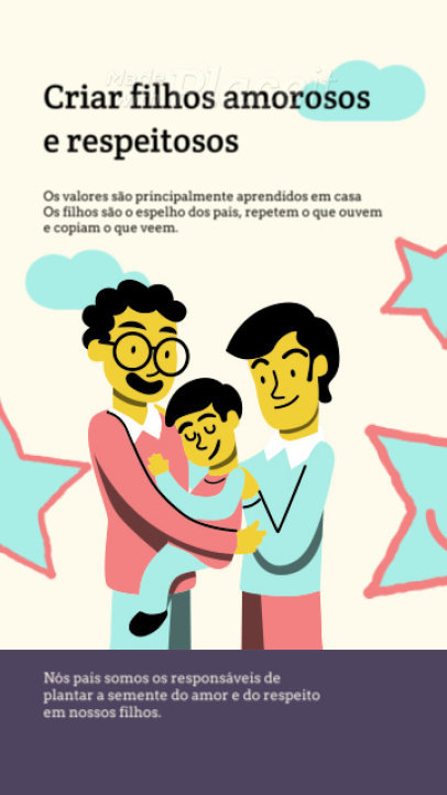 Illustrated Instagram Story Video Template with an LGBTQ Parenting Theme 5416