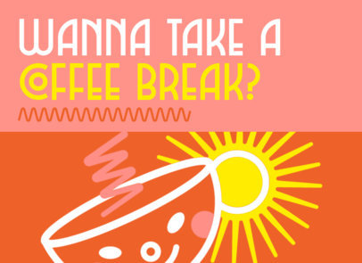 Greeting Card Design Maker Featuring a Smiling Coffee Mug Graphic 5225