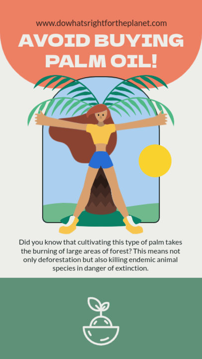 Illustrated Instagram Story Maker Featuring Eco-Friendly Tips
