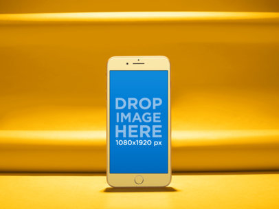 iPhone Mockup Standing on a Colorful Place