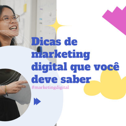 Marketing-Themed Instagram Post Design Maker for an Informative Carousel