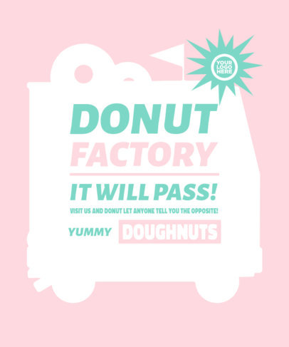 T-Shirt Design Template for a Donuts Food Truck Souvenir