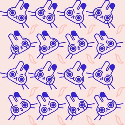 Cute Print Pattern Design Maker for a Coffee Shop With Bunny Graphics 5227