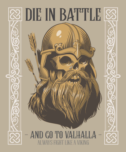 Quote T-Shirt Design Creator Featuring an Illustrated Viking Skull