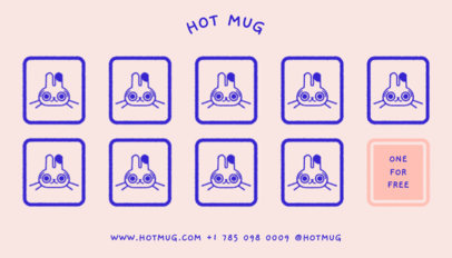 Coffee-Themed Back business Card Maker Featuring Bunny Graphics and a Promo 5227