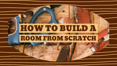 YouTube Thumbnail Template Featuring a Step-by-Step Room Building Guide