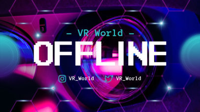 Twitch Offline Screen Template for Streamers Featuring a VR-Inspired Background