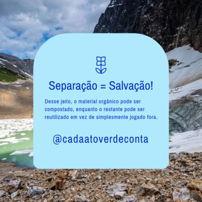 Sustainability Instagram Post Template About Recycling