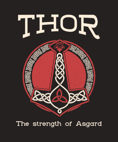 T-Shirt Design Creator Featuring a Thor-Inspired Theme 4734b