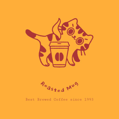 Online Logo Generator for a Coffee Shop Featuring a Cat Graphic