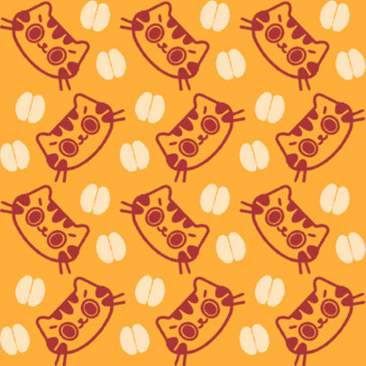 Print Pattern Design Generator for a Coffee Shop Featuring Cat Graphics