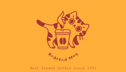 Front Business Generator for a Coffee Shop Featuring a Cat Graphic 5227a