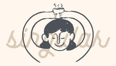 Front Business Card Design Creator Featuring an Illustrated Woman With a Cup of Coffee 5226a