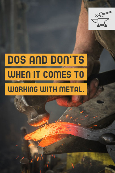 Pinterest Pin Generator for a Craft Hobbies Post With a Metal Working Photograph 4732h