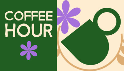 Illustrated Front Business Card Generator Featuring a Coffee Cup and a Flower