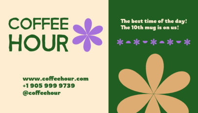 Illustrated Back Business Card Generator Featuring Flower Icons