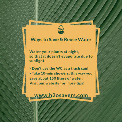 Instagram Post Creator Featuring Ways to Save Water