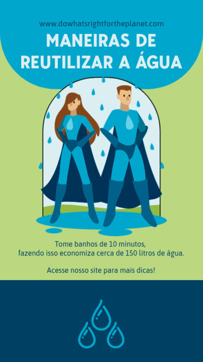 Instagram Story Template With Saving Water Tips