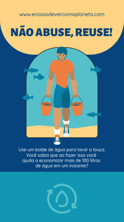 Illustrated Instagram Story Maker Featuring Eco-Friendly Recycling Tips