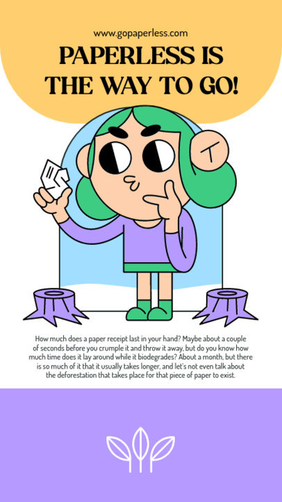 Illustrated Instagram Story Maker With Eco Tips for Recycling