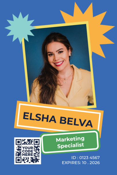 Front ID Card Maker Featuring Colorful Shapes and a Photo 5339 el1