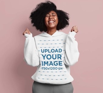 Pullover Hoodie Mockup of a Woman with a Joyful Pose m25329 r-el2